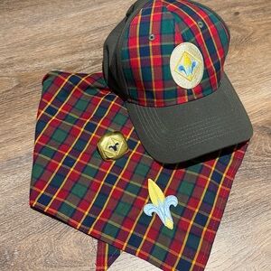 Webelos Cub Scout Cap and Scarf Set with Embroidered Logo